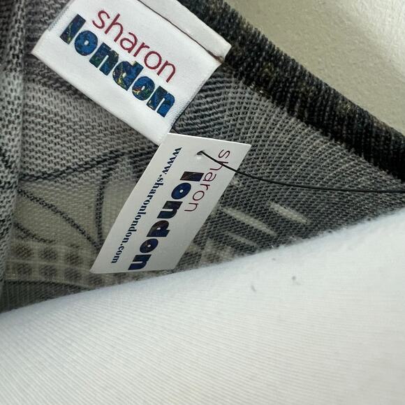 Sharon London Lucia Swing Dress Large Brown Knitted Mini Abstract Artsy Boho Geo - Picture 5 of 7